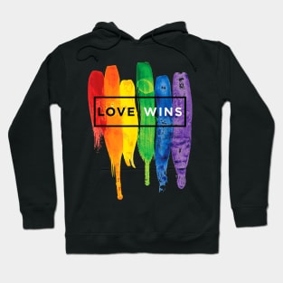 Rainbow Graphic LGBT Equality Funny Love Wins Letter Print Hoodie